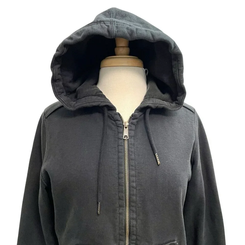 American Giant Heavyweight Full Zip Utility Hoodie Sweatshirt Black Women Medium - Picture 2 of 8